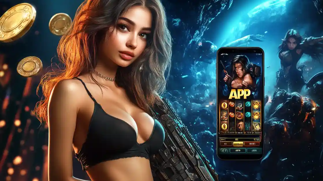 একজন সাহসী নারী linebet মোবাইল গেমিং অ্যাপ ব্যবহার করছেন, যা অ্যাকশনভিত্তিক গেমের অনুভূতি প্রকাশ করে।
